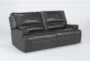 Como Dark Gray Leather 82" Power Reclining Sofa                                           - Side