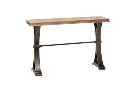 51X31 Brown Metal+Wood Console Table
