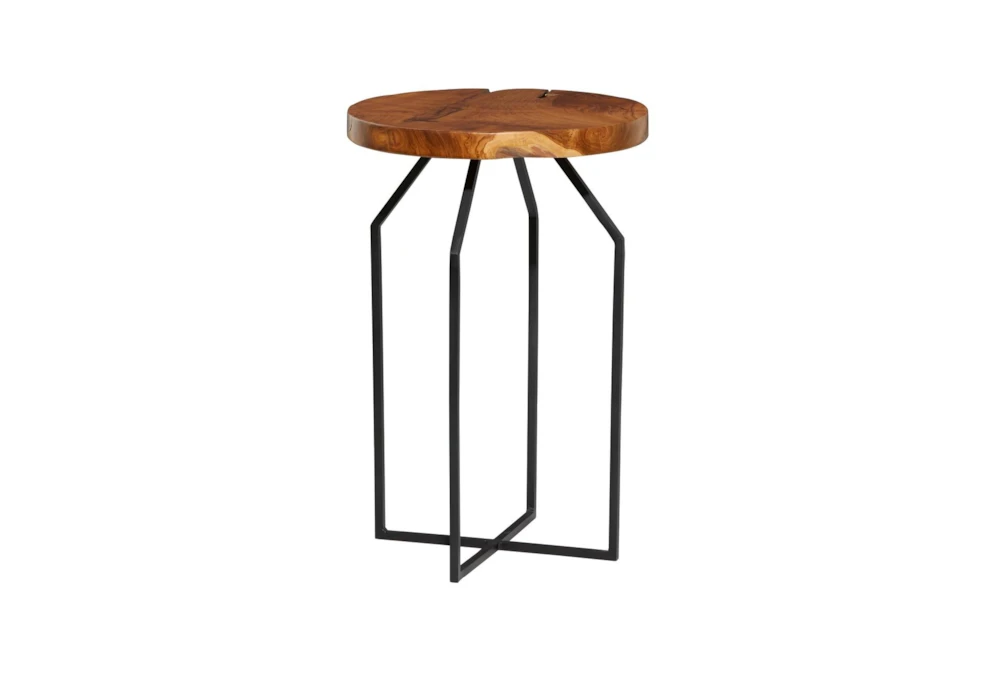 16X24 Brown Iron Accent Table