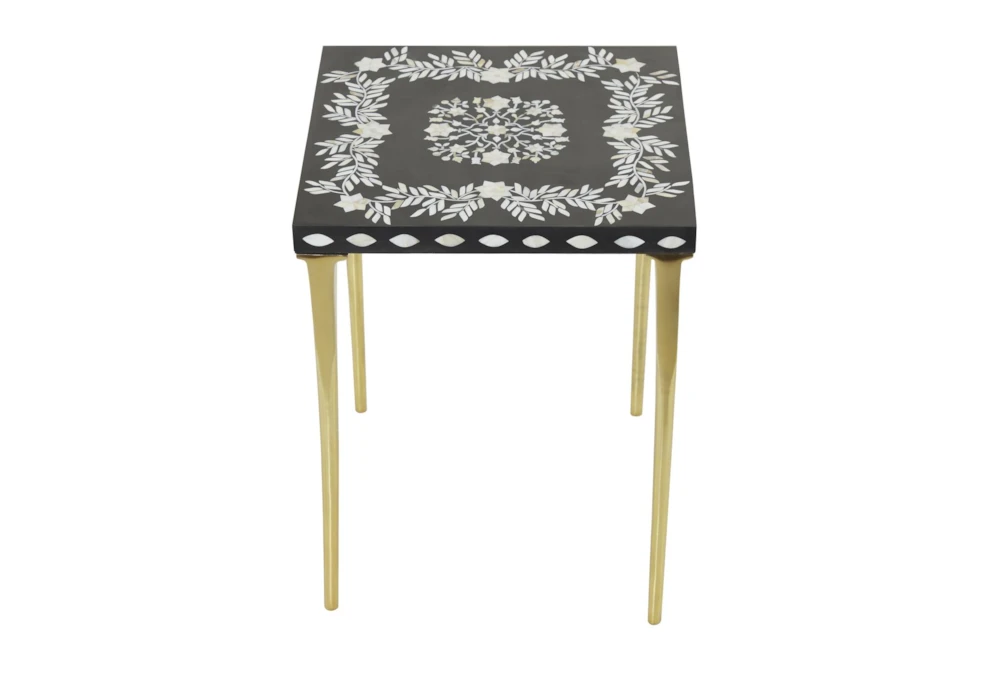 16X20 Gold Wood Accent Table