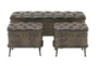 Brown Iron Storage Bench Set Of 3 - Signature