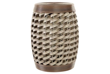 Brown Rattan Accent Table Set Of 2