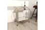 Modern Gold Round Iron Bar Cart With Wheels - Room