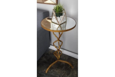 16X30 Gold Iron Accent Table