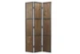 48X71 Brown Wood Room Divider Screen - Front