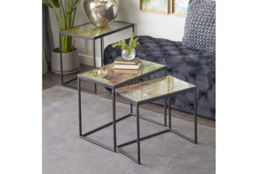 Black Iron Accent Table Set Of 3