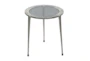 20X22 Silver Aluminum Accent Table With Tampered Glass - Material