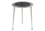 20X22 Silver Aluminum Accent Table With Tampered Glass - Signature