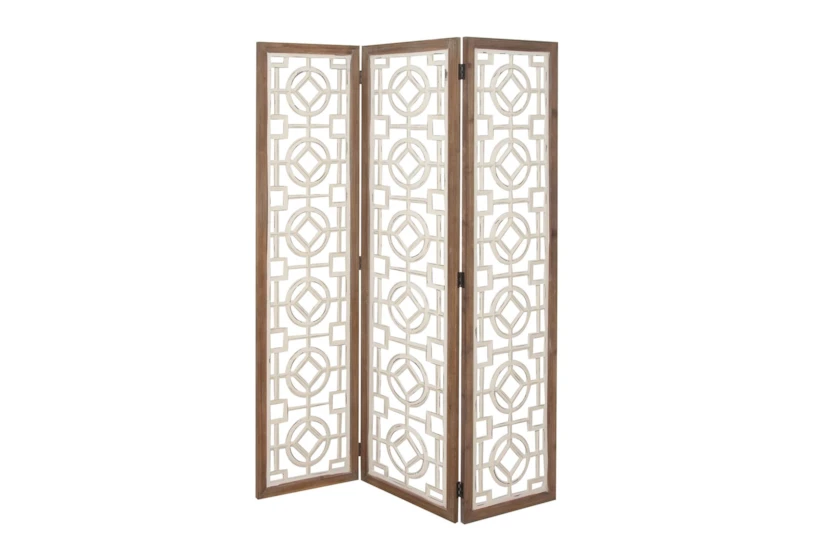 54X72 White Wood Room Divider Screen - 360