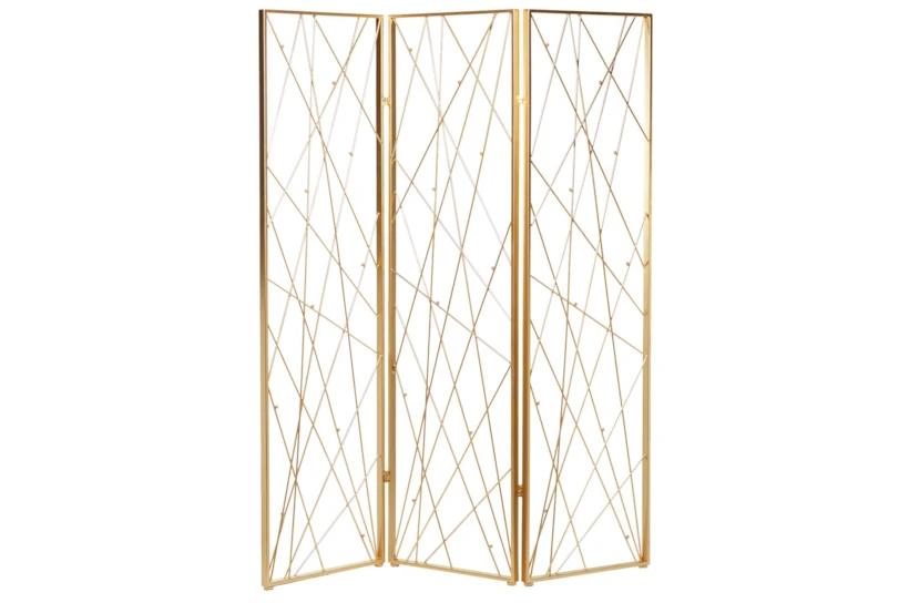 60X79 Gold Iron Room Divider Screen - 360