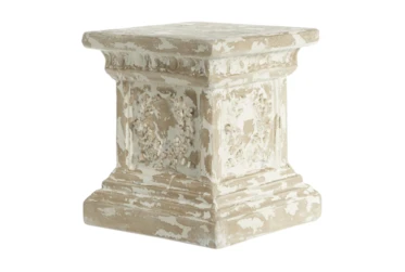16X17 Beige Resin Pedestal Table
