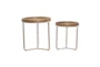 Brown Wood Accent Table Set Of 2 - Back