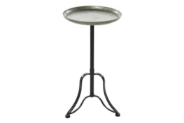 15X27 Silver Iron Accent Table