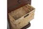 13X28 Brown Wood Storage Unit With 1 Drawer + 2 Baskets - Detail