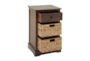 13X28 Brown Wood Storage Unit With 1 Drawer + 2 Baskets - Front