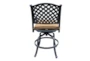 New Haven Dark Bronze Outdoor 30" Barstool With Brown Cushion- Set Of 2 - Back