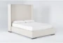 Halle Eastern King Upholstered Shelter Bed - Side