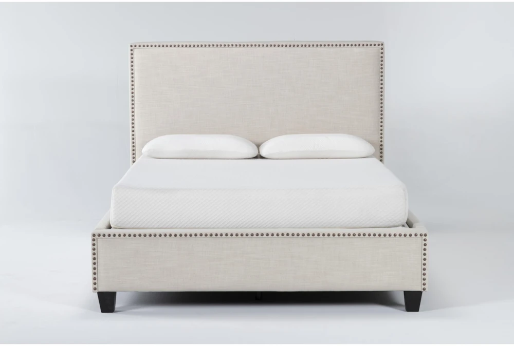 La Jolla Linen Eastern King Upholstered Panel Bed