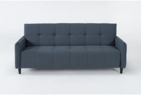 Novara Blue 80" Convertible Sofa
