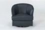 Rimini Riverbed Leather Swivel Chair - Front