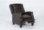 Verona Brown Leather Push Bash Recliner - Side