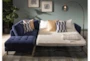 Ginger Denim Blue 109" Queen Memory Foam Memory Foam Sleeper L-Shaped Sectional with Left Arm Facing Corner Chaise - Room