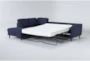 Ginger Denim Blue 109" Queen Memory Foam Memory Foam Sleeper L-Shaped Sectional with Left Arm Facing Corner Chaise - Sleeper