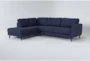 Ginger Denim Blue 109" Queen Memory Foam Memory Foam Sleeper L-Shaped Sectional with Left Arm Facing Corner Chaise - Signature