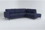 Ginger Denim Blue 109" Queen Memory Foam Memory Foam Sleeper L-Shaped Sectional with Right Arm Facing Corner Chaise - Signature
