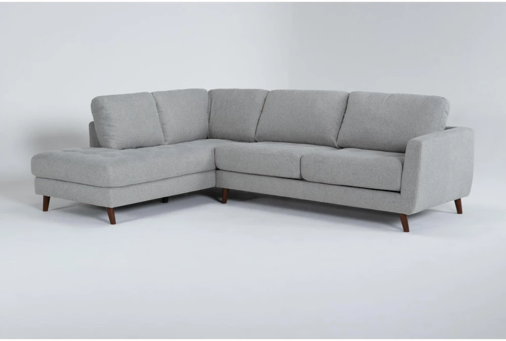 Ginger Grey 109" Queen Memory Foam Sleeper Sectional With Left Arm Facing Corner Chaise