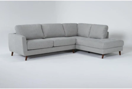 Ginger Grey 109" Queen Memory Foam Sleeper Sectional With Right Arm Facing Chaise