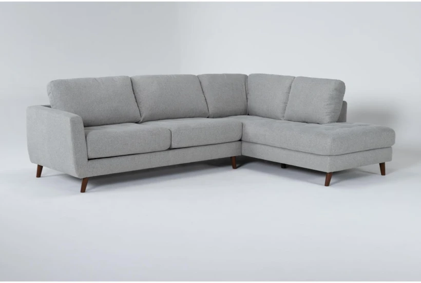 Ginger Grey 109" Queen Memory Foam Sleeper Sectional with Right Arm Facing Corner Chaise - 360