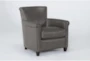 Theodore Grey Leather Arm Chair - Side