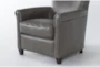 Theodore Grey Leather Arm Chair - Side