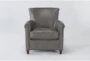 Theodore Grey Leather Arm Chair - Signature