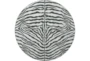 8' Round Rug-Plush Faux Fur Zebra Print Grey - Signature
