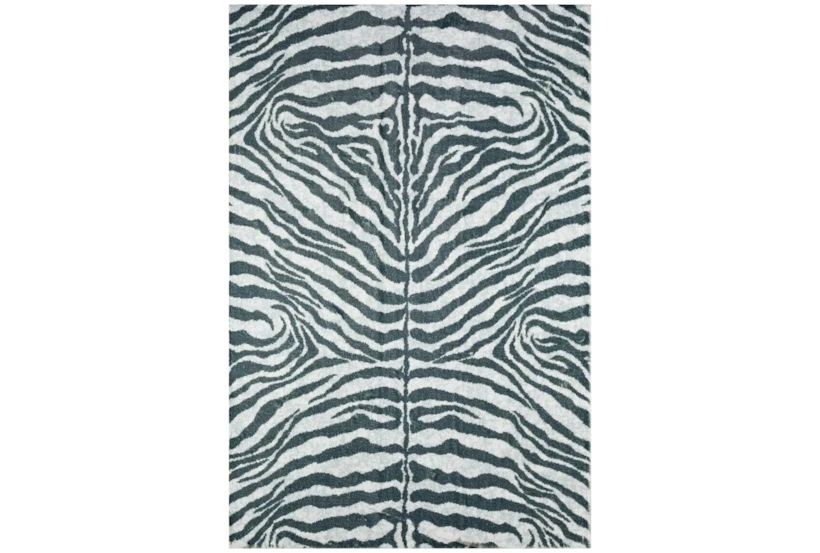 8'x10' Rug-Plush Faux Fur Zebra Print Grey - 360
