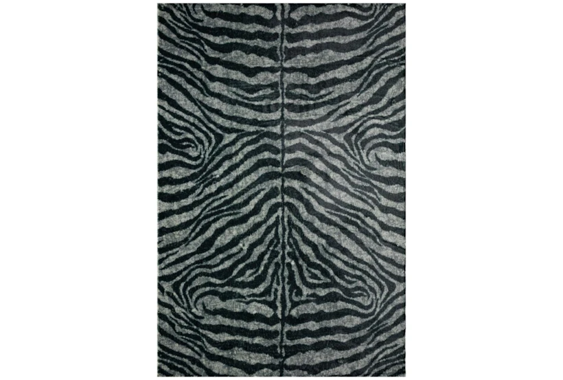 3'x5' Rug-Plush Faux Fur Zebra Print Black - 360