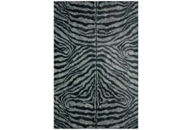 8'x10' Rug-Plush Faux Fur Zebra Print Black
