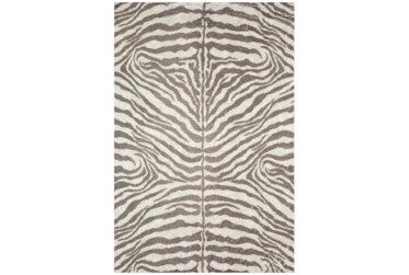 5'x7'6" Rug-Plush Faux Fur Zebra Print Mocha