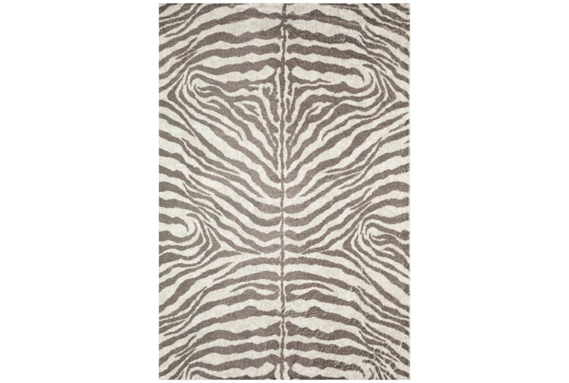 8'x10' Rug-Plush Faux Fur Zebra Print Mocha - 360
