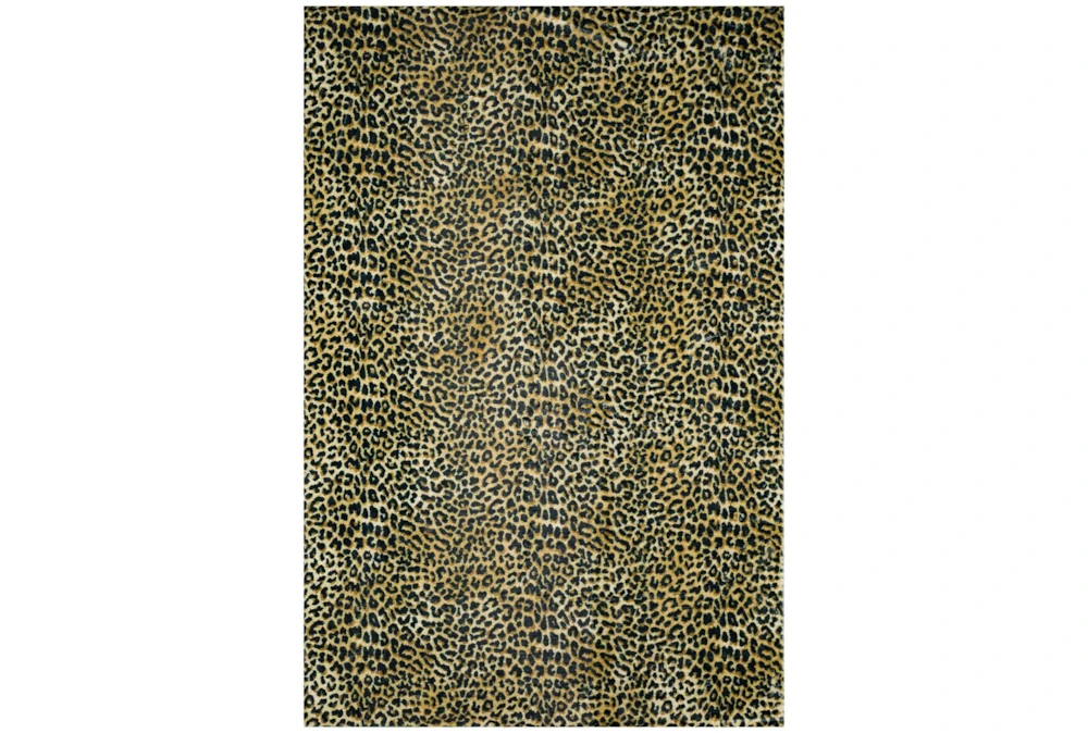 20"x30" Rug-Plush Faux Fur Leopard Print Gold