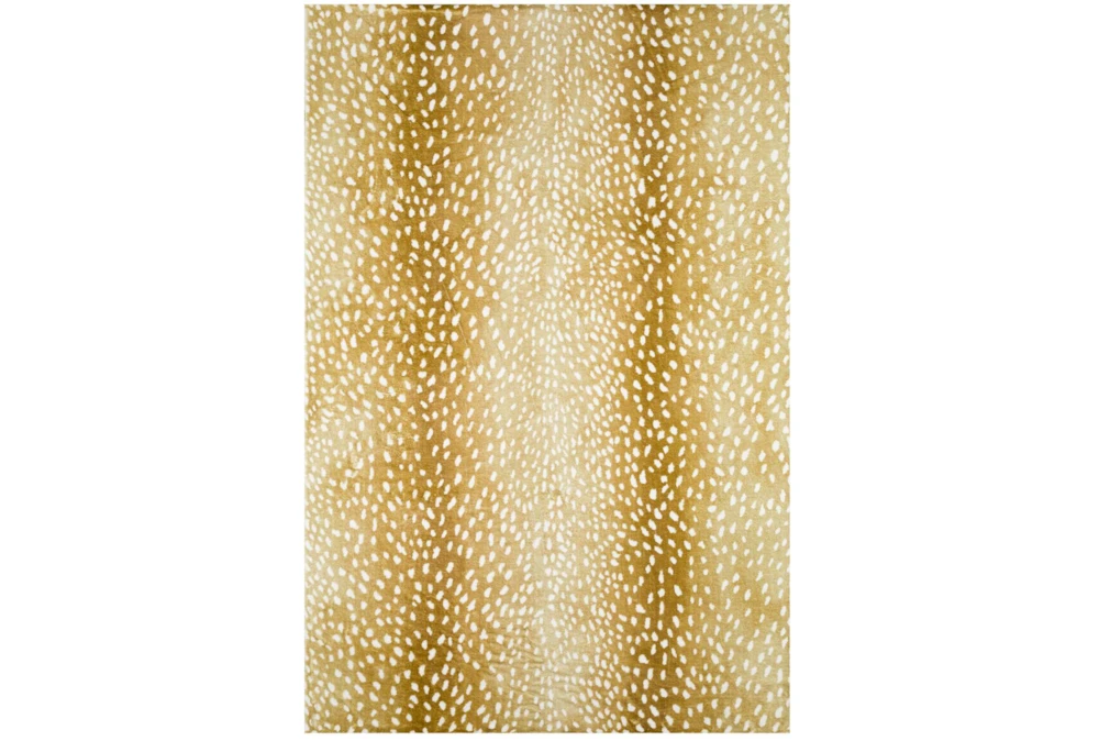 3'x5' Rug-Plush Faux Fur Gazelle Print Gold