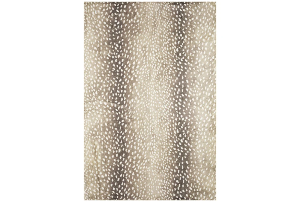 5'x7'6" Rug-Plush Faux Fur Gazelle Print Stone