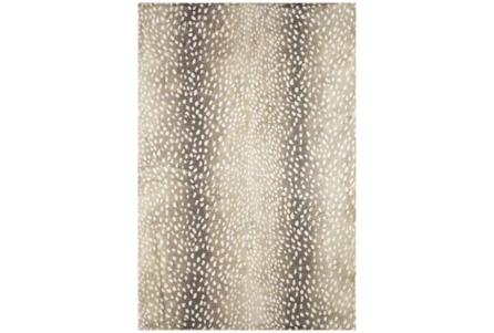 5'x7'6" Rug-Plush Faux Fur Gazelle Print Stone