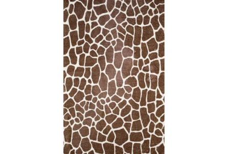 8'x10' Rug-Plush Faux Fur Giraffe Print Brown - Main