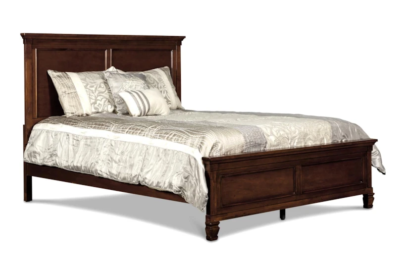 Terrence Cherry Twin Wood Panel Bed - 360