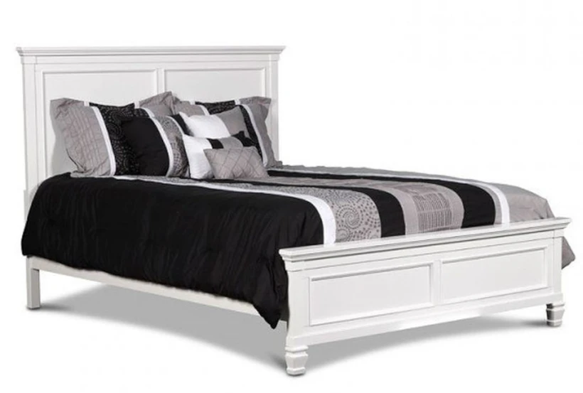 Terrence White Queen Wood Panel Bed - 360