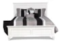 Terrence White Full Wood Panel Bed - Front