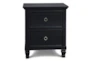 Terrence Black 2-Drawer Nightstand - Front
